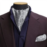 FLORAL INDIGO SILK CRAVAT & POCKET SQUARE SET